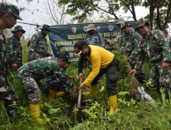 Kodim 0822 Bondowoso Melaksanakan Reboisasi Cegah Tidak Terkena Kembali Bencana Bajir Bandang
