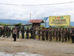 Satgas Yonif Raider 514/SY Ikut Apel Gelar Pasukan Operasi Ketupat Cartenz di Polres Nduga