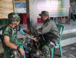 Tim Polkes Rutin Cek Kesehatan Anggota Satgas TMMD Ke 116 Bondowoso