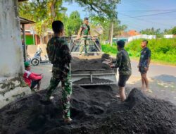 Tidak Ada Kata Lelah Satgas TMMD Ke 116 Bondowoso Turunkan Pasir