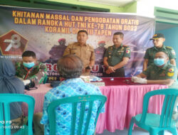 Sambut HUT ke-78 TNI, Layanan Pengobatan Gratis  hingga Khitanan Massal Diadakan Koramil 0822/II Tapen