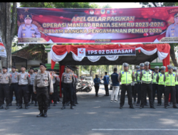 Polres Bondowoso, Apel Gelar Pasukan OPS Mantap Brata dan Simulasi Sispamkota