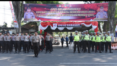 Polres Bondowoso, Apel Gelar Pasukan OPS Mantap Brata dan Simulasi Sispamkota