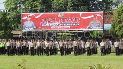 Polres Bondowoso Menggelar Apel Besar Dalam Rangka Ops Mantap Brata