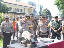 Polres Bondowoso Menggelar Pres Release Akhir Tahun dan Pemusnahan Barang Bukti 2023