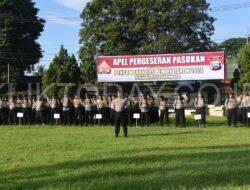 Polres Bondowoso Menggelar Apel Pelepasan Anggota Dalam Pengamanan Pemilu 2024