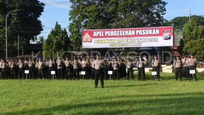Polres Bondowoso Menggelar Apel Pelepasan Anggota Dalam Pengamanan Pemilu 2024