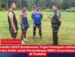 Kasdim 0822 Bondowoso Tinjau Persiapan Latihan Praka Imbir untuk Pertandingan MMA Internasional di Thailand