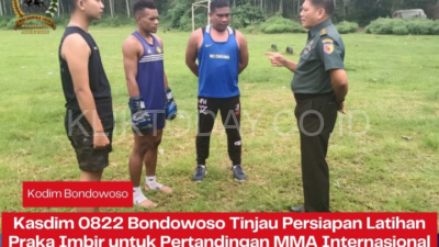 Kasdim 0822 Bondowoso Tinjau Persiapan Latihan Praka Imbir untuk Pertandingan MMA Internasional di Thailand