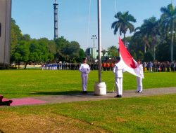 Alun-alun Ki Bagus Asra, Kasdim 0822 Bondowoso Hadiri Upacara Hardiknas 2024