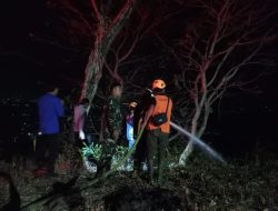 Gercep Babinsa Koramil 0822-05 Bondowoso bantu Padamkan Kebakaran Hutan Jati