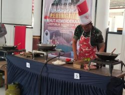 Ramaikan HUT RI ke-79, Danramil Prajekan Ikuti Lomba Masak