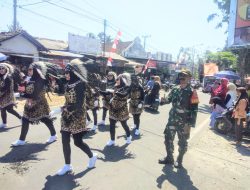 Babinsa Tiga Kecamatan Bersinergi Sukseskan Gerak Jalan TARING 2024