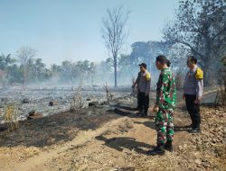 Babinsa 0822 dan Babinkamtibmas Bersinergi Padamkan Kebakaran Kandang Ayam di Desa Prajekan Kidul