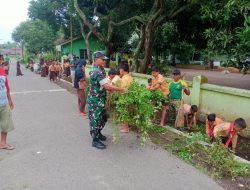 Babinsa Kodim 0822/Bondowoso Bersama Masyarakat: Kolaborasi TNI dan Warga dalam Karya Bakti dan Bakti Sosial