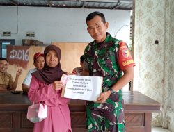 Babinsa Kodim 0822/Bondowoso, Pendampingan Penyaluran BLT DD Desa Gayam Untu 78 Penerima