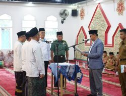 Kasdim 0422/Lampung Barat Hadiri Pelantikan Pengurus Masjid Baiturrahim dan Peringatan Isra Mi’raj