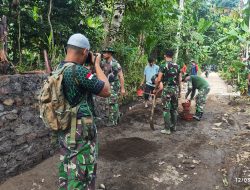 Tim Penerangan Kodim 0822 Bondowoso Aktif Liput TMMD 123 di Tlogosari