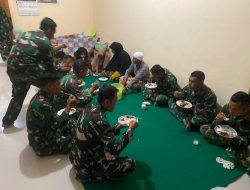Momen Kebersamaan, Satgas TMMD 123 Kodim 0822 Bondowoso Buka Puasa Bersama Warga Gunosari