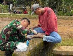 Dedikasi Tanpa Batas, Tim Kesehatan Turut Sukseskan TMMD 0422/LB