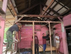 Pembongkaran Rumah Tidak Layak Huni di Pekon Pemerihan, Satgas TMMD KE-124 Wujudkan Arahan KASAD