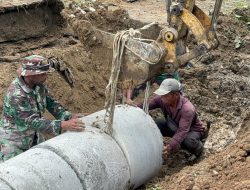 Pemasangan Gorong-Gorong di Lokasi TMMD ke-124 Kodim 0422/Lampung Barat Tingkatkan Aksesibilitas Warga