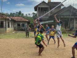 Semangat Kebersamaan TMMD ke-124, Kodim 0422/LB Gelar Turnamen Bola Voli bersama Warga Pekon Pemerihan Bengkunat