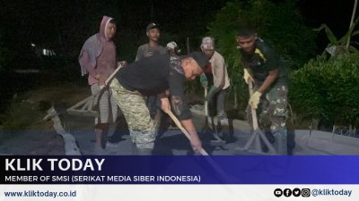 Malam Terakhir Pelaksanaan TMMD ke-124, Kodim 0422/Lampung Barat Laksanakan Lembur untuk Penyelesaian Target