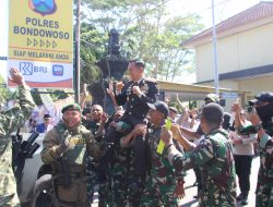 Bersenjata Lengkap, Prajurit Yonif Raider 514 Kejutkan Polres Bondowoso di Hari Bhayangkara