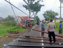 Sigap Polsek Warujayeng Bantu Warga Tanjunganom Pasca Angin Kencang