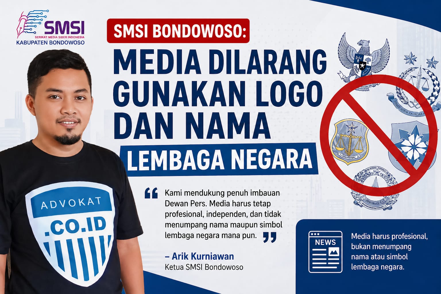 Ketua SMSI Bondowoso Ingatkan Media Jaga Independensi, Jangan Catut Identitas Negara