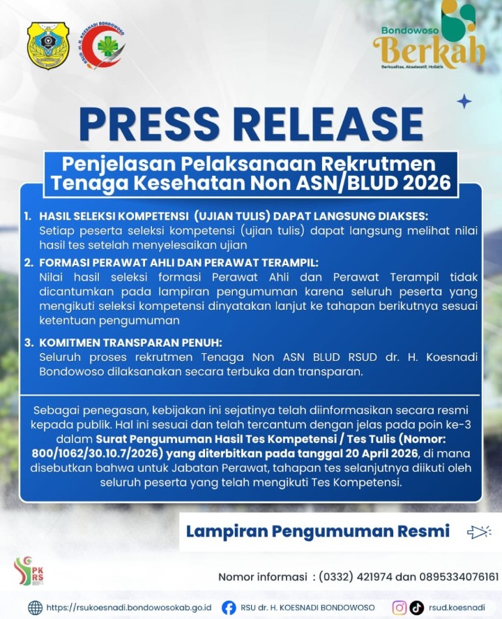 RSUD dr. Koesnadi Bondowoso Buka Suara soal Rekrutmen Nakes Non ASN, Tegaskan Seleksi Transparan dan Bebas Titipan