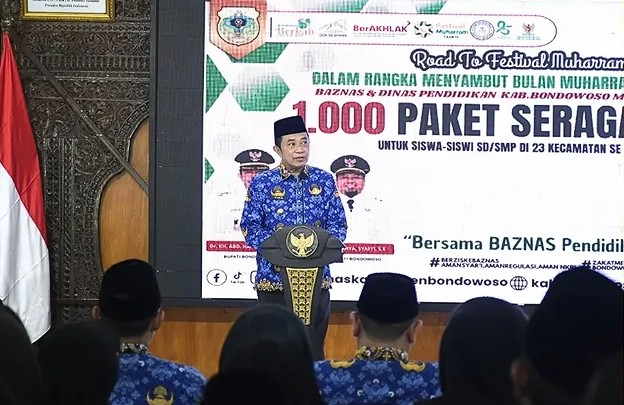 Bupati Bondowoso Serahkan 1.000 Paket Seragam Gratis, Dorong Semangat Pendidikan dan Kepedulian Sosial