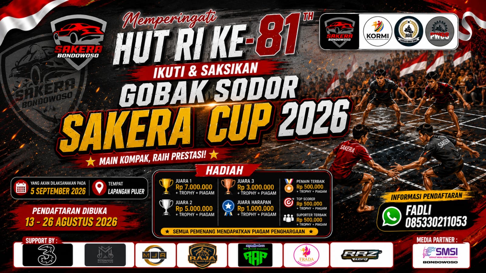 Sakera Cup 2026 akan Menggebrak Pujer Bondowoso, Gobak Sodor Berhadiah Jutaan Rupiah