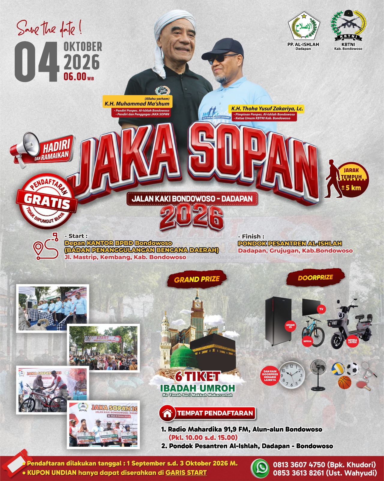 Di Bondowoso Jaka Sopan 2026 Hadir Lagi! Jalan Kaki 5 Km Berhadiah 6 Tiket Umrah ke Tanah Suci