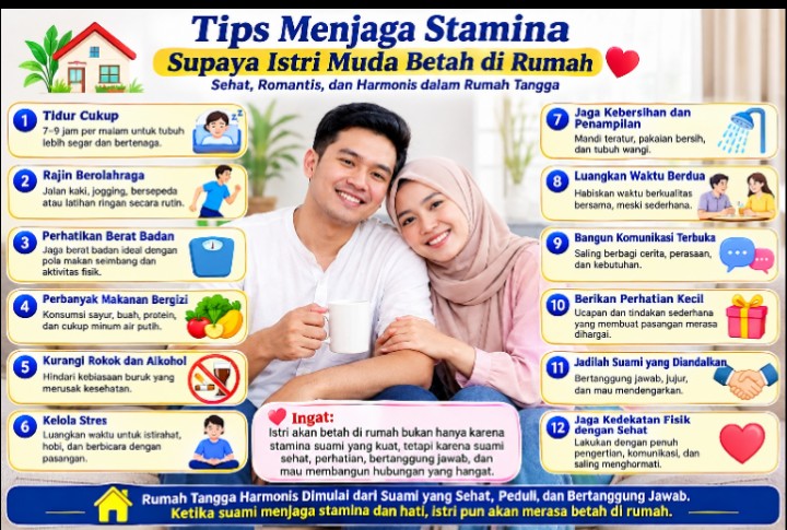 Tips Menjaga Stamina agar Istri Betah di Rumah: Sehat, Romantis, dan Harmonis