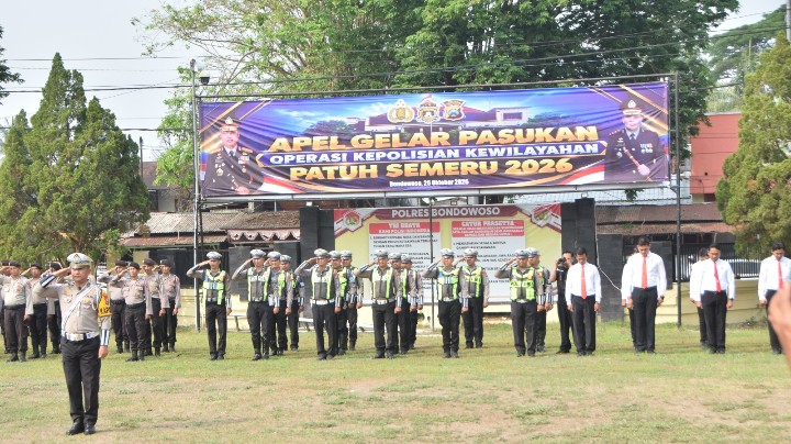 Kapolres Bondowoso Pimpin Apel Operasi Patuh Semeru 2026, Tekankan Budaya Tertib Berlalu Lintas dan Humanis